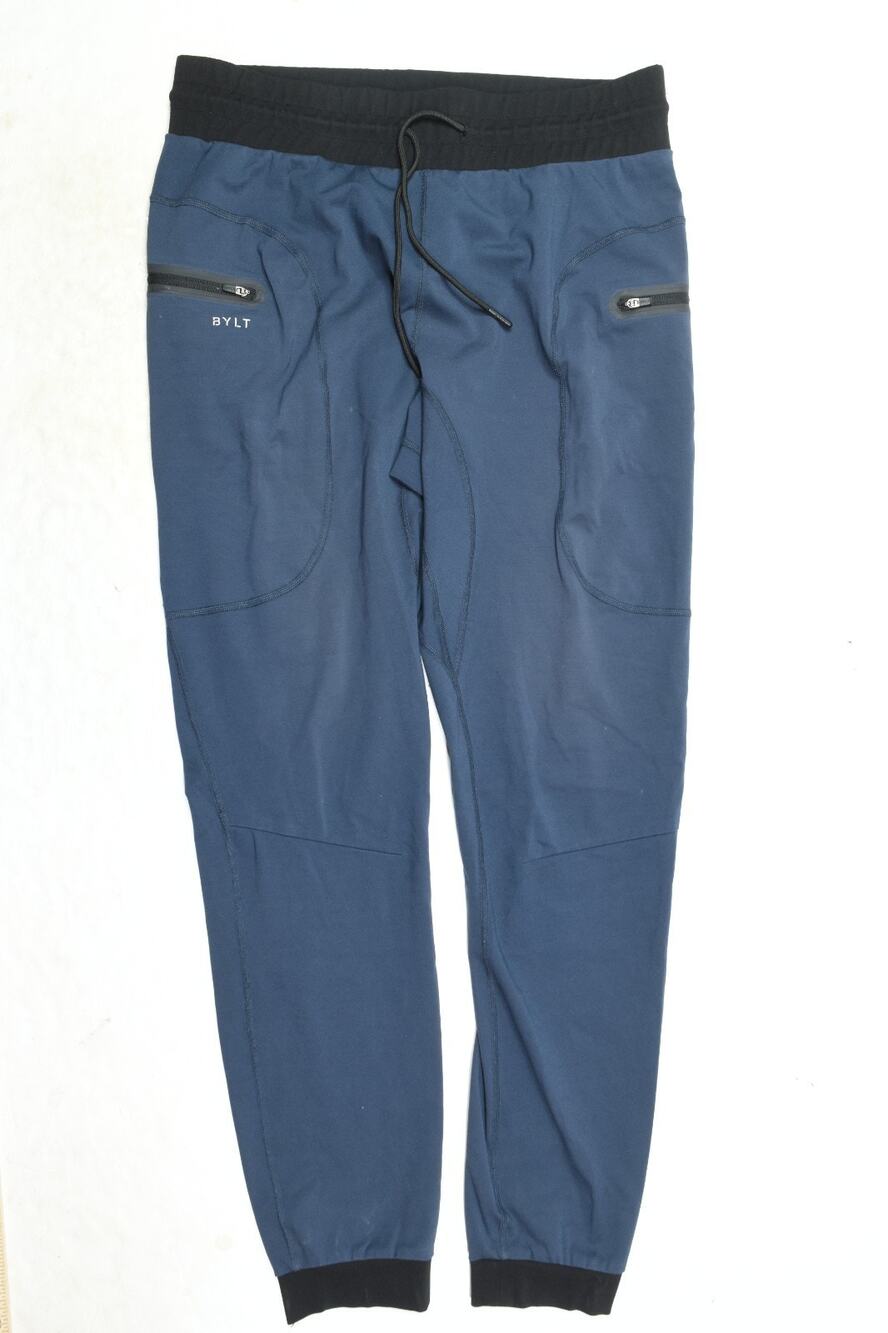 BYLT Premium Joggers Mens Large Blue Pull-On Drawstring Athletic Fit Stretch